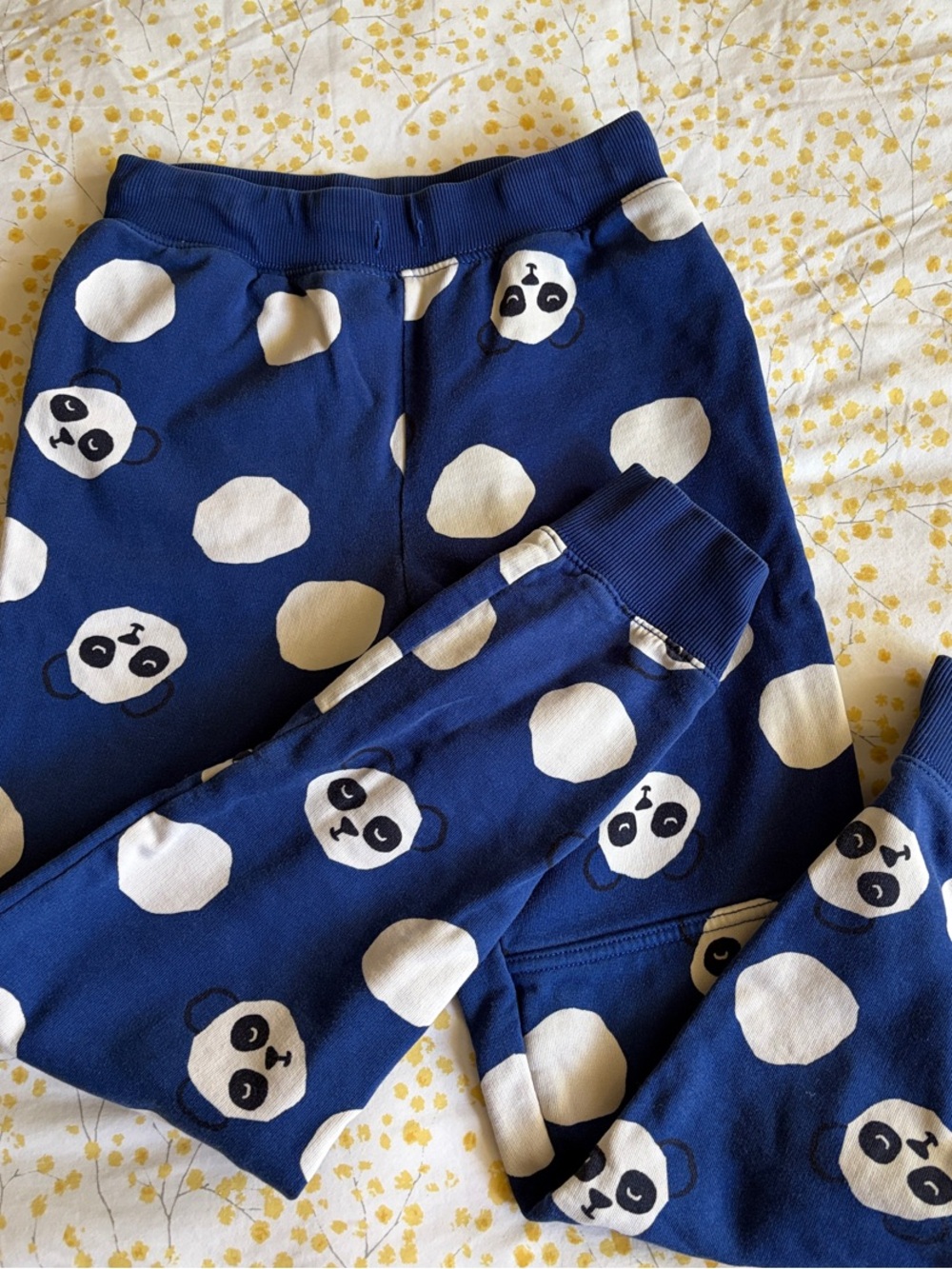 Hanna Anderson Panda Print Cozy Joggers EUC